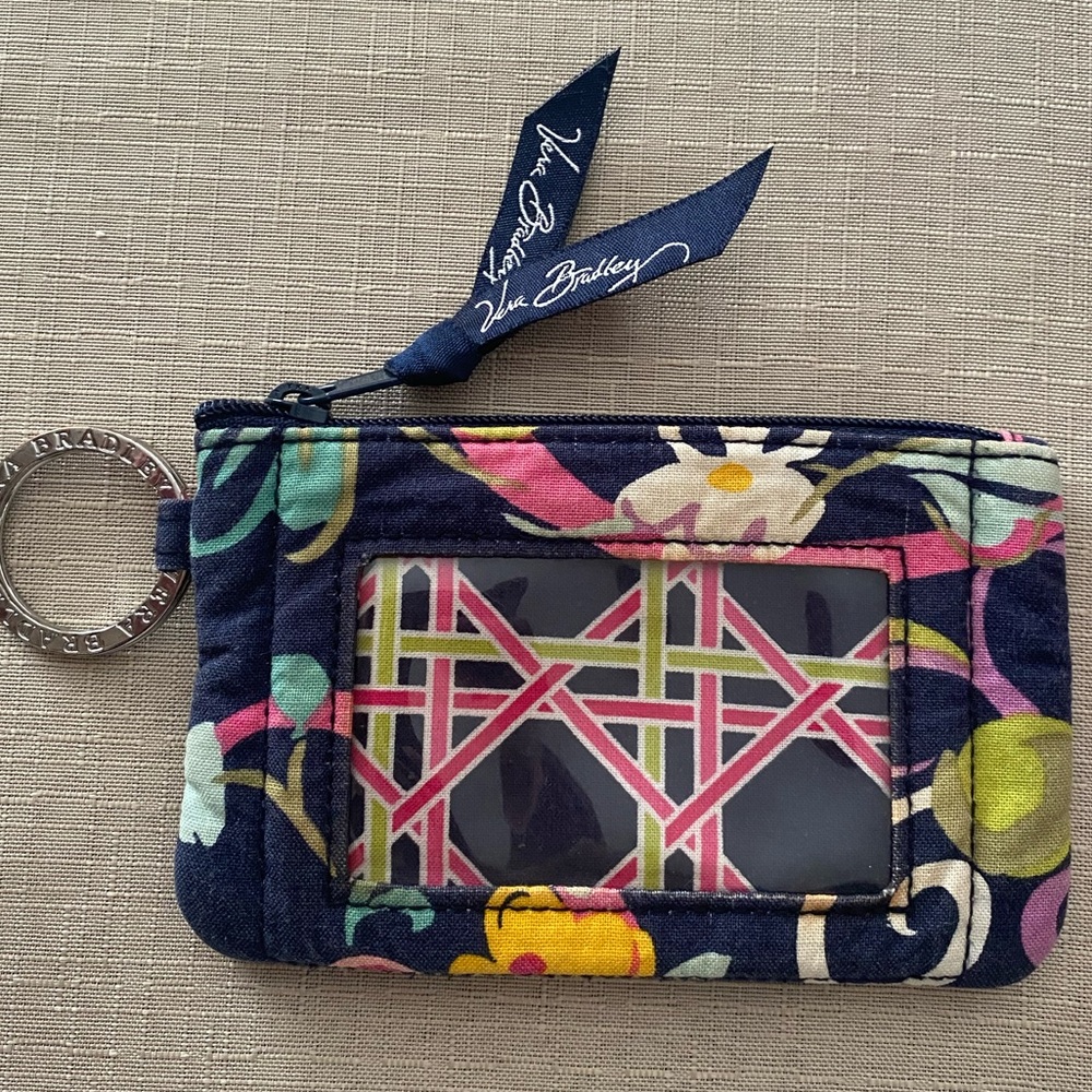 Vera Bradley Pink and Blue Wallet with Quilted Design🦋